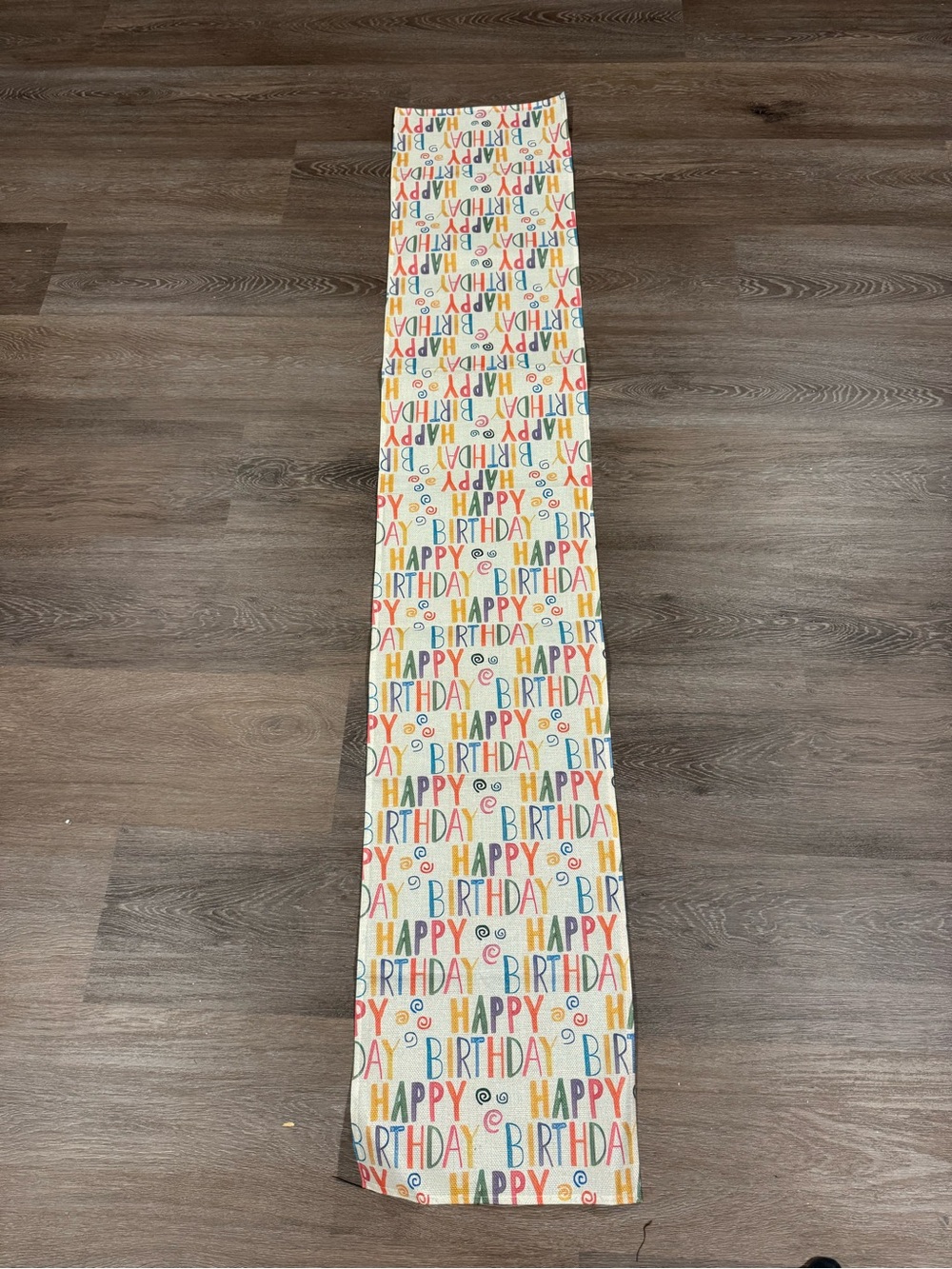 Happy Birthday Multicolor Table Runner - Party Supply